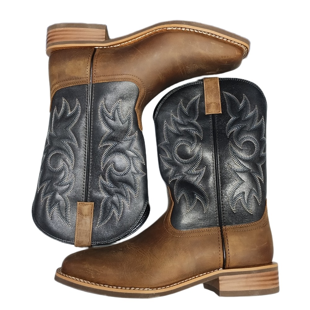AdTec Western Boots Mens US 11W Multi Genuine Leather Oil Resistant Square Toe